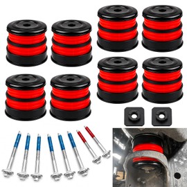 Silicone Body Mount Bushings Kit with Bolts for Ford F250 F350 2008-2016 Crew Cab 2WD 4WD, Durable Anti-Aging Reduce Noise (Black 8 Pack)