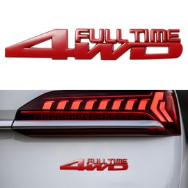 QZTYTY 4x4 Emblem Sticker, Metal Car Emblems, 3D Fender Badge Decal Car Sticker, Universal 4X4 Emblem Badge 3D Logo Car Exterior Accessories Fit for SUVs Trucks Pickups (4WD, Red)