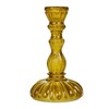 Creative Co-Op Tall Embossed Reclaimed Glass Taper Holder, Chartreuse