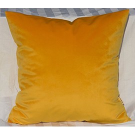 TangDepot Solid Velvet Throw Pillow Cover/Euro Sham/Cushion Sham, Super Luxury Soft Pillow Cases, Many Color & Size options - (24"x24", Gold)