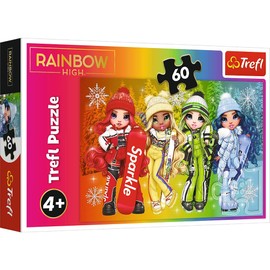 Tréfl - Rainbow High, Poupées Joyeuses - Puzzle 60 Elements - Puzzle Colour with des Personnages de Conte de Fées Rainbow High, Divertissement Créatif, Amusement pour les Enfants à partir de 4 ans