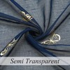 Jubilantex Butterfly Sheer Curtains Navy Blue Drapery with Gold Print