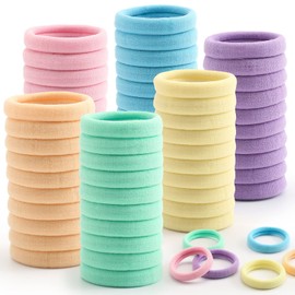 100 Pcs Thick Seamless Spring Hair Ties, Ponytail Holders Hair Accessories No Damage for Thick Hair (Spring Colors)