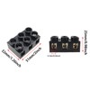KKUANG 2PCS Double Row 3-Position Terminal Block, 500V 60A, Black,