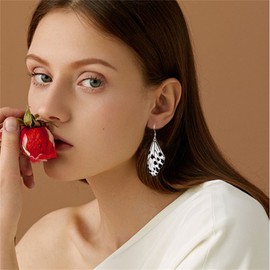 ONLYJUMP Colorful Acrylic Wing Earrings Cute Insect Moth Wing Earrings Simulation Insect Butterfly Wing Drop Earrings for Women Funny Vacation Jewelry (White)