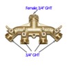 HQMPC 4 Way Hose Splitter 3/4" GHT Garden Hose Splitter
