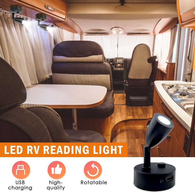 TZnponr 2PCS 12V - 24V RV LED Spotlight Small Size