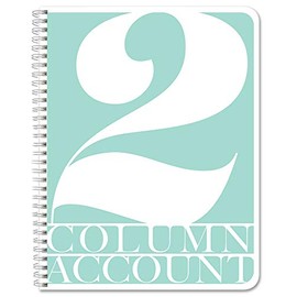 BookFactory 2 Column Ledger Book/Account Book/Accounting Ledger/Notebook Two Columns Columnar Accountant Book Format - 100 Pages, 8.5'' x 11'', Wire-O (Made in USA)