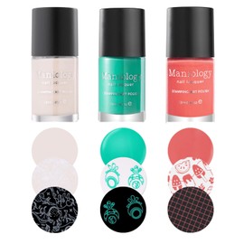 Maniology Spring Break Nail Stamping Polish Set (Coconut (B268), Turquoise (B324), Watermelon Float (B431))