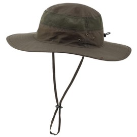 Magracy Unisex Outdoor Mesh Bucket Hat Summer Wide Brim UV Protection Hat Fishing Hat, Army Green