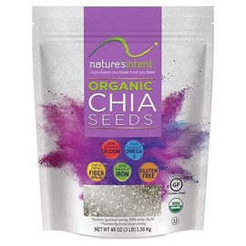 NATURE'S INTENT 2 PACK Nature's Intent Organic Chia Seeds - Large 3 lb bag | USDA organic, Vegan