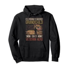 I'm Just A Proud Grandchild Of A Veteran Hero USA Flag Pullover Hoodie