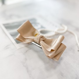 (4 types) Burnaby luxury grosgrain ribbon hairpin vintage blue / (4종) 버나비 럭셔리 그로그랭 리본 헤어핀 빈티지블루