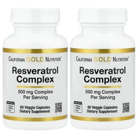 CGN Resveratrol Complex 500mg 250 capsules 2 bottles, 2 units, 250 tablets / CGN 레스베라트롤 콤플렉스 Resveratrol Complex 500mg 250캡슐 2병, 2개, 250정