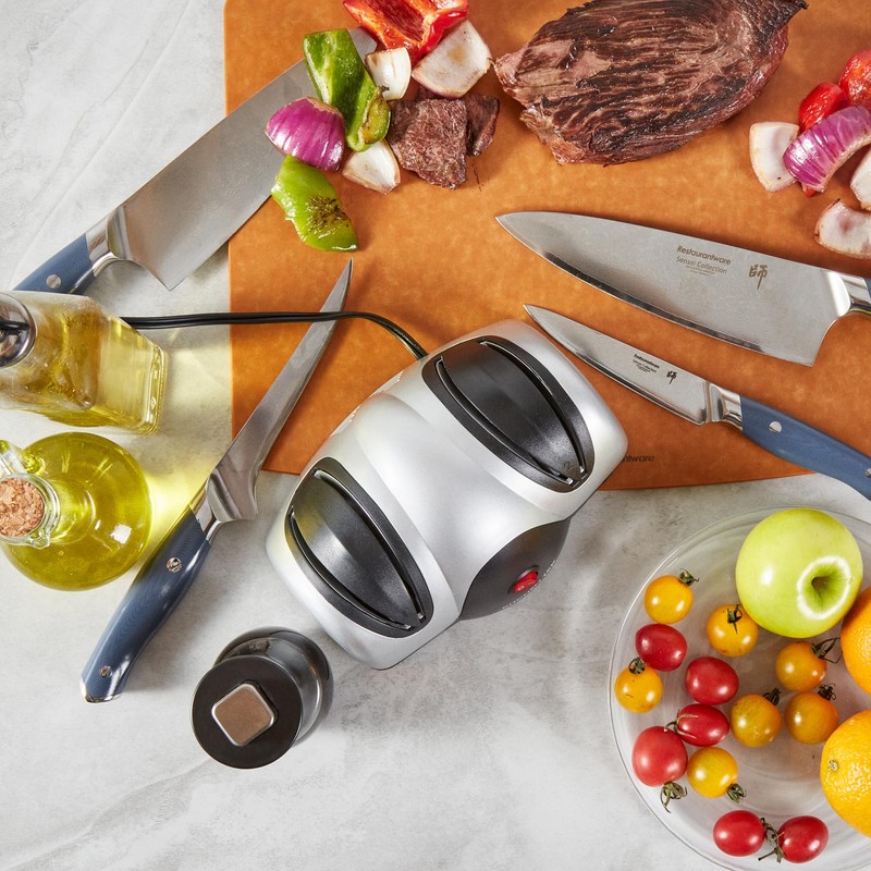 Restaurantware-Kitchen Tek 2-Stage Electric Knife Sharpener, 1 Straight-Edge Knife Sharpener