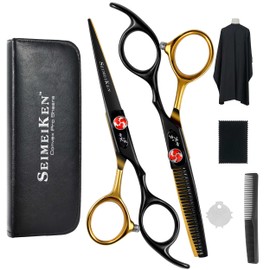 Hair Cutting Scissors Kit – 6.0 Inch Professional Hair Shears - Hairdressing Thinning Scissors for Salon & Home Use