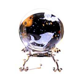 BEALIFE Elegant Glass Ball Stand Unique Restaurant Table Centerpiece Can Be Given As Gift to Family and Friends Crystal Ball, Smart Dolphins