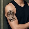 Nirbffo Large Size Tattoo Stickers Lion Tiger Wolf Transferable Tattoo