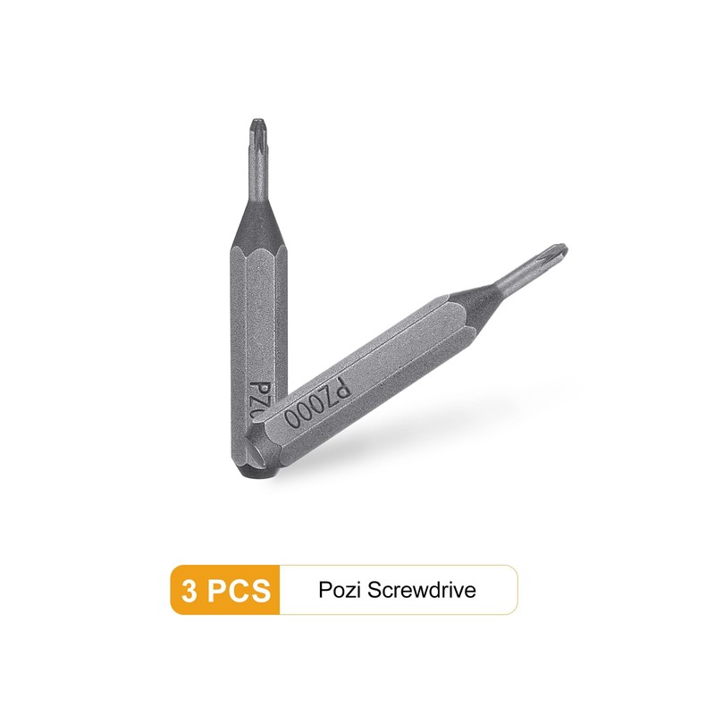 sourcing map 3pcs PZ000 Screwdriver Bit 5/32" Hex Shank 28mm