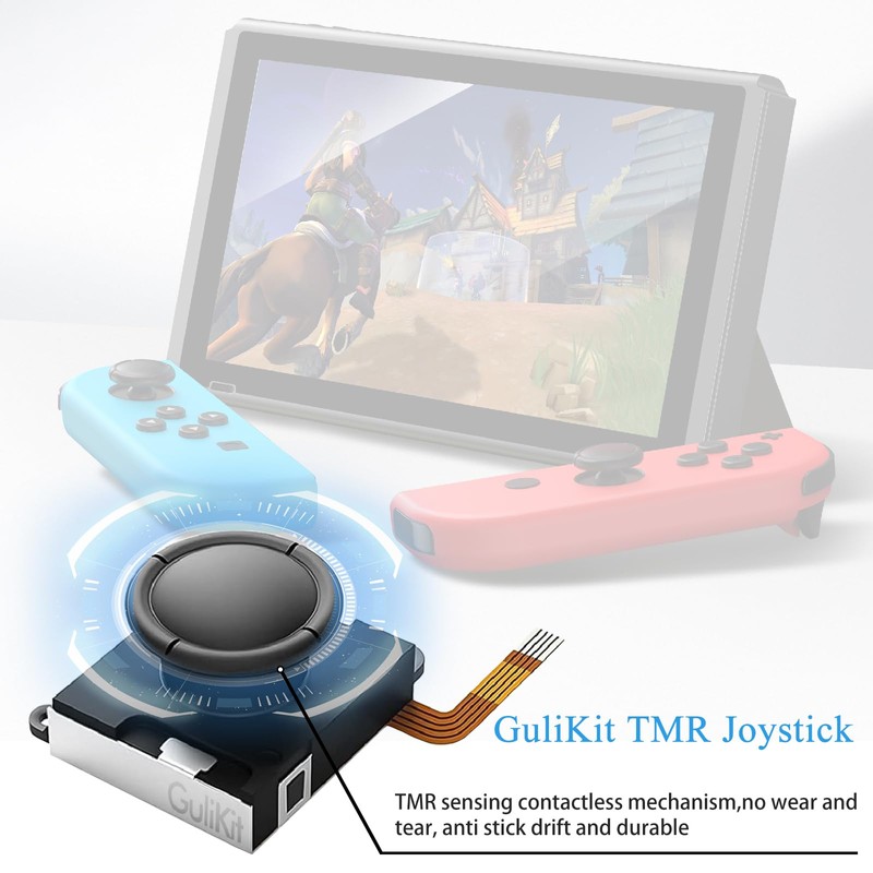 GuliKit TMR Joystick Replacement for Joycon, No Drift, High Precision,
