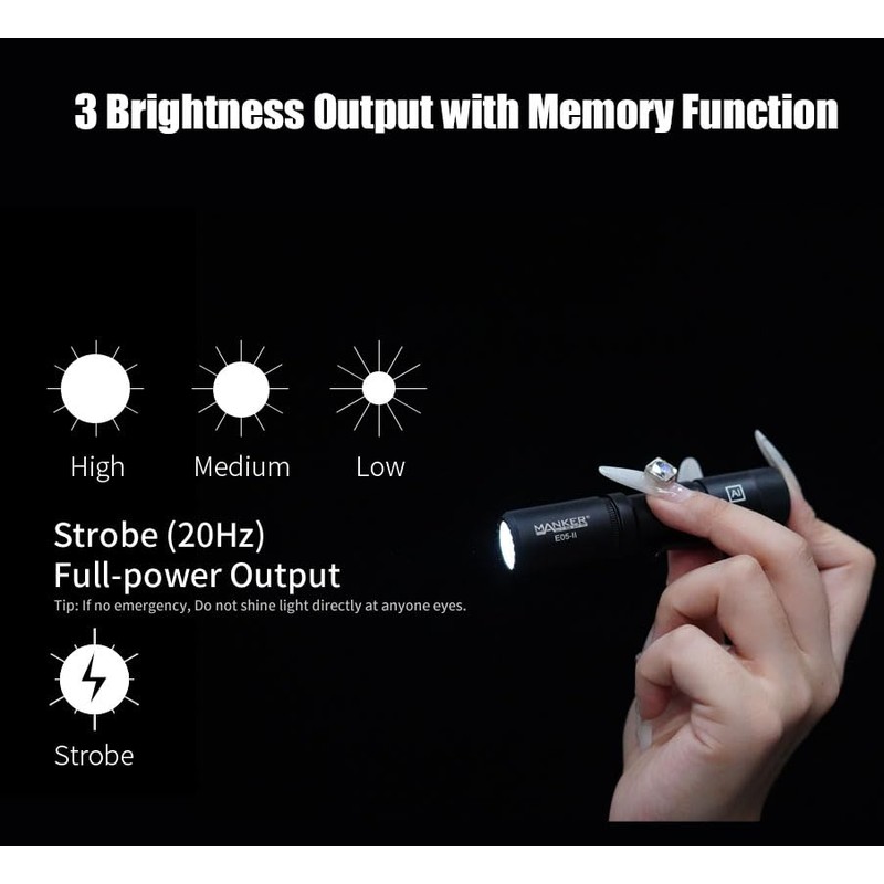 Manker E05 II High Output EDC Flashlight Eeay to Carry,