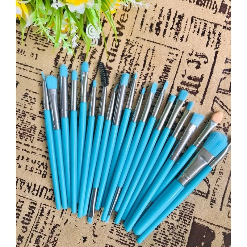 B&B Set De 20 Brochas Neón Para Maquillaje Dama Cosmético