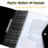 Ring Binder Punch Pocket, Clear Poly Envelope Pocket Binder A4