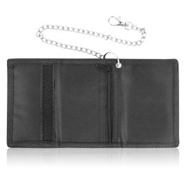 CTDMJ Children's RFID Wallet with Chains Clip Zip Men's Triple Wallet Children's Neck Pouch Children's Purse Boys Wallet Children's Wallet for Boys Girls, black, rfid wallet