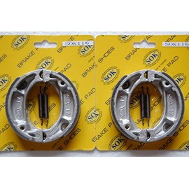 FRONT&REAR BRAKE SHOES +Springs for HONDA 2001-2011 CHF50 Metropolitan, 2001-2017 NPS50 Ruckus, 1994-2001 SA50 (SK116WS x2)