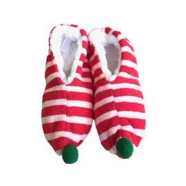Gertex Hosiery Inc. Men's Holiday Cozy Indoor Slippers - Red and White (Size: S/M)