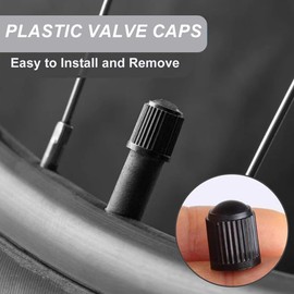 JEYORZY Set of 48 valve caps, valve cover, wheel valve caps, tyre valve caps, car valve caps in black, car, SUV, motorcycle and much more, against dirt and for ideal tyre pressure