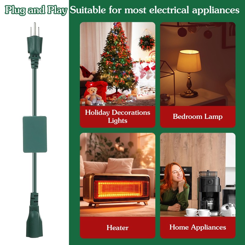 Enhon Wireless Remote Switch for Christmas Tree Lights, Works Up