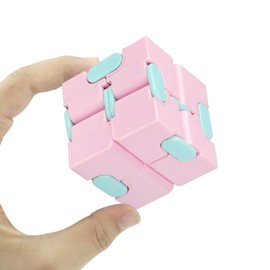 Infinity Cube Fidget Toy Stress Relief for Adults and Kids , Fidget Toy Cute Puzzle Flip Cube for Anxiety Relief and Killing Time… (Pink)