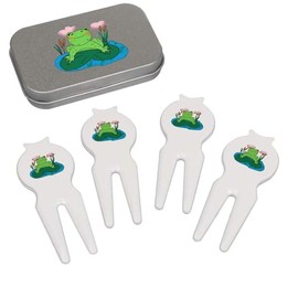 Azeeda 'Frosch auf einem Seerosenblatt' Golf Divot Werkzeug Geschenkset (GO00067777)