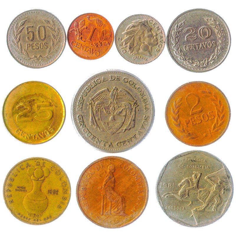 Hobby of Kings Colombia 10 Mixed Coins | Colombian Money