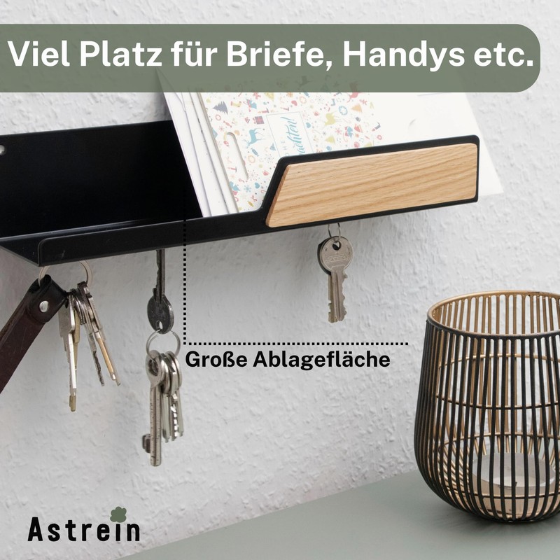 Astrein® Magnetic Key Holder, Wooden Key Holder, Oak, Key Holder