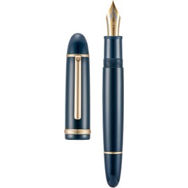 Lanxivi Jinhao X159 Pluma estilográfica de acrílico vino azul oscuro  8 punta extra fina con ribete dorado para escritura y caligrafía con