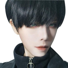 IOZO mens03 Men's Wig, Short, Full Wig, Medium, Black, Extensions, Men's Clothing, Students, Interviews, Work, Gentlemen, Disguise, Christmas Costume, Black