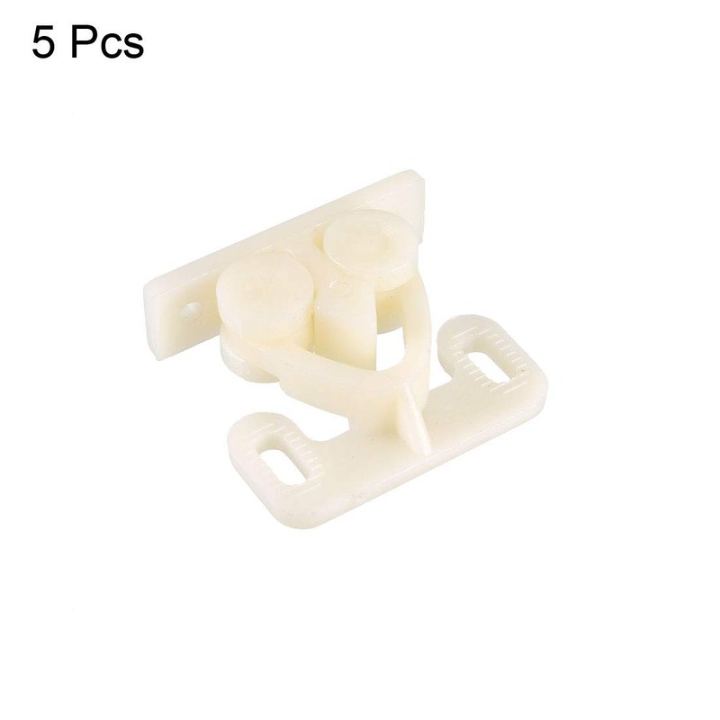 sourcing map Furniture Cabinet Closet Door Double Roller Catch ABS