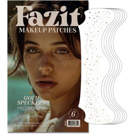 Fazit Parches de Maquillaje - Dorados - Manchas de Maquillaje Con Brillo Facial - Parches de Maquillaje Brillantes - Parches de Manchas Con Brillo Facial - Lindos Accesorios de Maquillaje Con Glitter