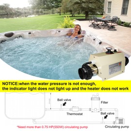 Vanbolt Pool Heater-3KW 220V 240V Electric Pool Water Heater, Upgrade Portable Constant Temperature Control Pool Warmers for Above Ground Pools, Thermostat Used for Spa, Bathtub, Mini Swimming Pool