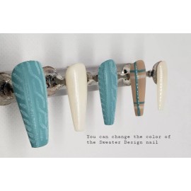 Hand made Press on nailsSweater Time Coffin long length