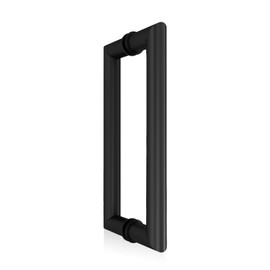 CKB 8" Shower Door Handle, Stainless Steel Shower Door Pull Compatible with 1/3" to 1/2" Glass Thickness, Back to Back Glass Door Handle with Matte Black