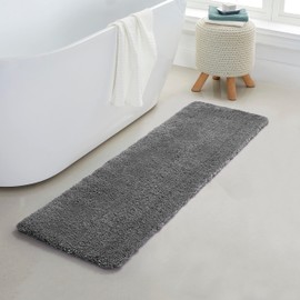 Yafa Home Fashion 1 Piece Solid Microfiber Soft Bathroom Rug, Non-Slip TPR Backing