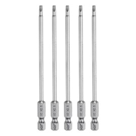 QUARKZMAN Hexagon Hex Screwdriver Bit Set 2.5 mm (H2.5) Metric 1/4 Inch Magnetic 110 mm (4.3 Inch) S2 Steel Screwdriver Bits Key Hex Pack of 5