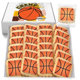 Basketball Cookies Individually Wrapped Party Favors 24 Pack Bulk Sports for Kids Game League