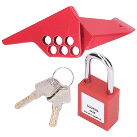 BuyWeek Ball Valve Lock, Ball Valve Lock with 38 mm Padlock and Key for Metallurgy, Heating Supply, Water Supply