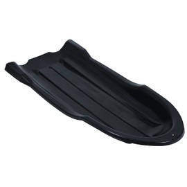 Superio Toboggan Snow Sled for Kids and Adults, 46" Heavy Duty Plastic Open Back Slider with Handles and Hole for Pull Ropes- (Ropes Excluded) Kid and Adult Winter Fun (Black)