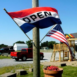 ZEKVY Open Flag 3x5 Outdoor Made in USA - Double Sided Heavy Duty Vivid Color Jesus Flags with 2 Brass Grommet