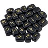 mookaitedecor Black Obsidian Runes Stones Set (25 Pieces), Tumbled Gemstone